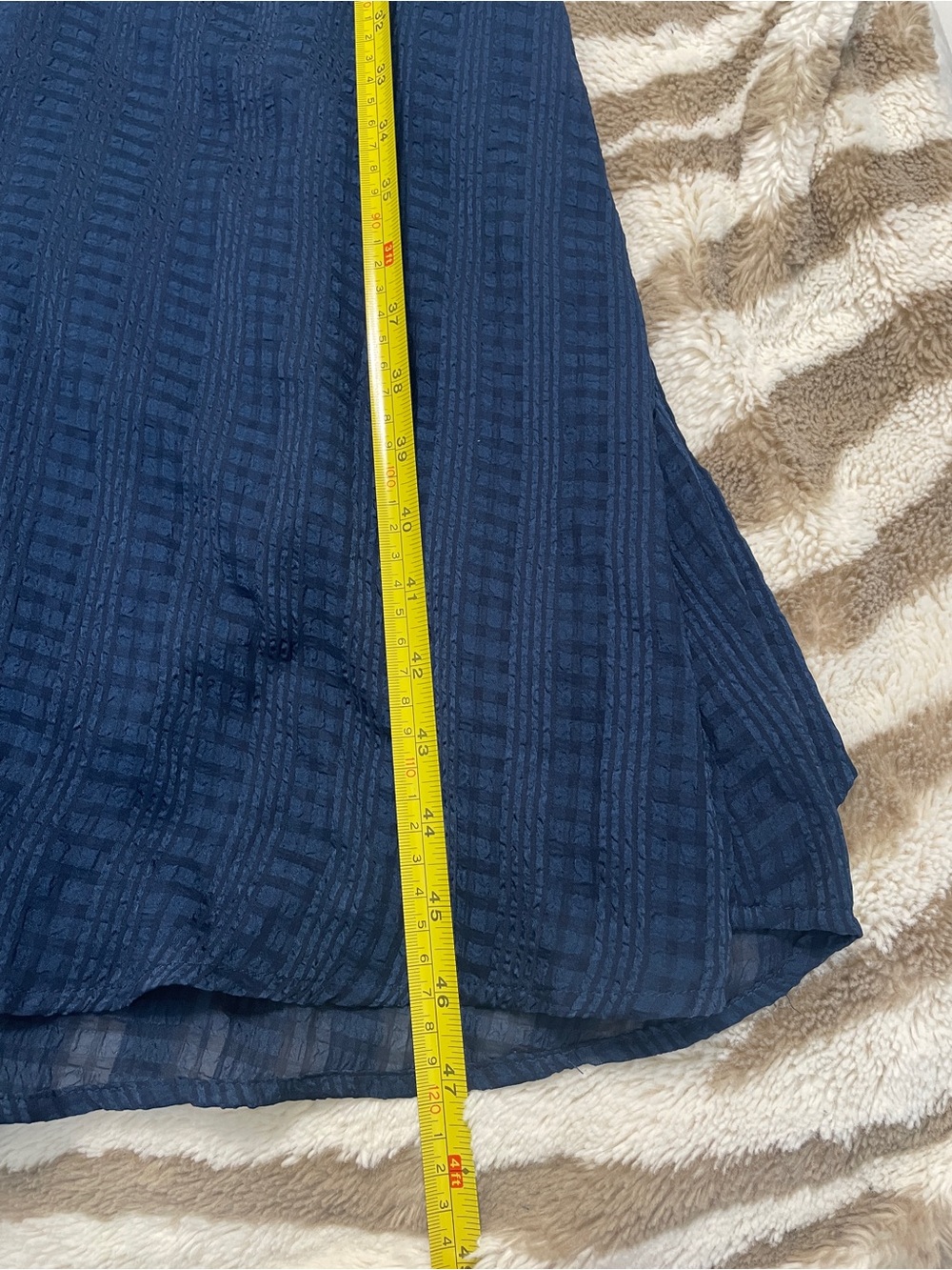 LC Lauren Conrad Navy Blue Midi Button-Front Dress - Picture 7 of 8
